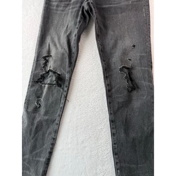 American Eagle AirFlex360 Men Jeans Size 32 x 34 Black Distressed Patched Denim - Picture 5 of 5